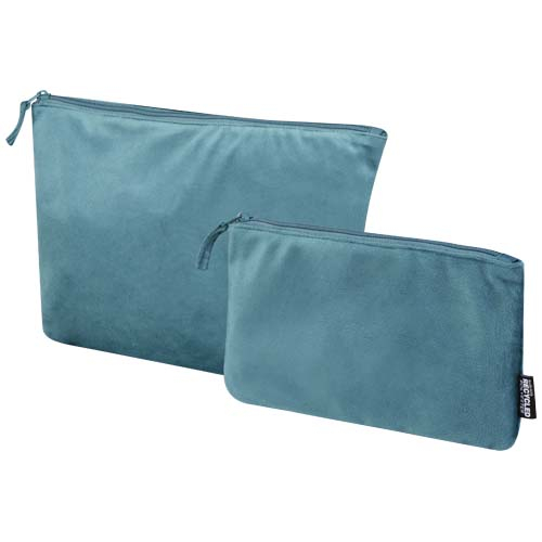 Set de trousses de toilette personnalisable velvet gomme GRS Swift Vert mer profonde